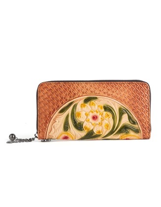 Christmas Popular Genuine Leather Flower Bag Top Quality Card Holder Black Friday Best Wallet for Women