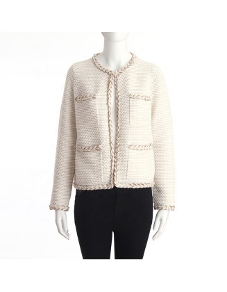 Factory outlet Long-sleeved hollow pattern knitted coat