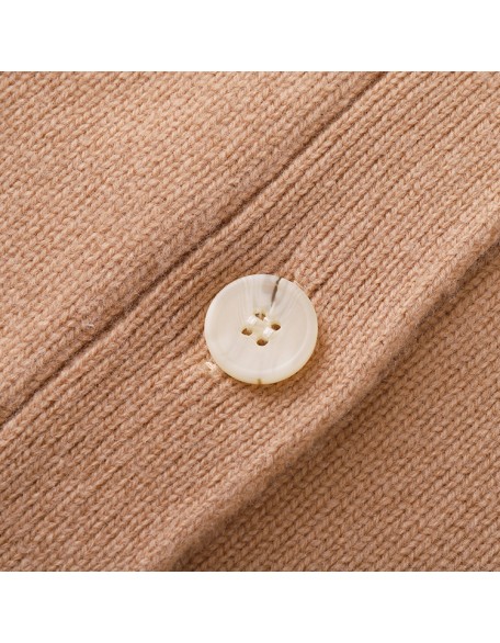 Knitwear manufacturers custom fall brown v neck long sleeve lace korean gentle elegant knitted sweater cardigans al por mayor
