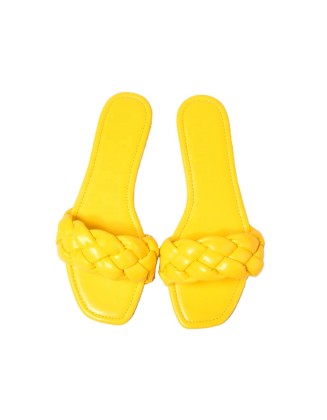 Light weight flat shoes women slip on ladies shoes PU braid upper material rubber out sole