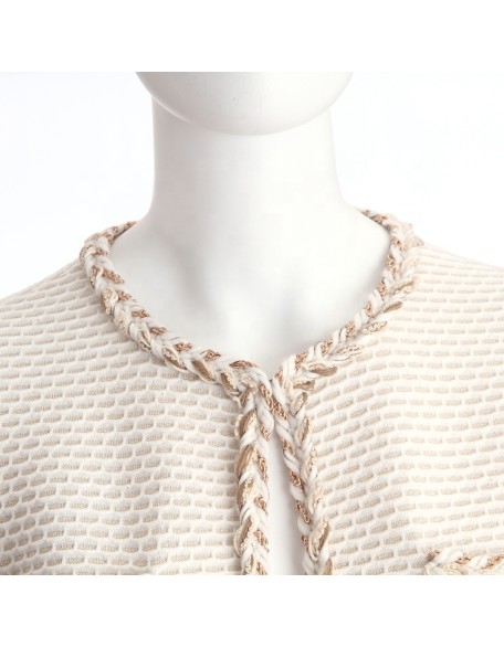 Factory outlet Long-sleeved hollow pattern knitted coat