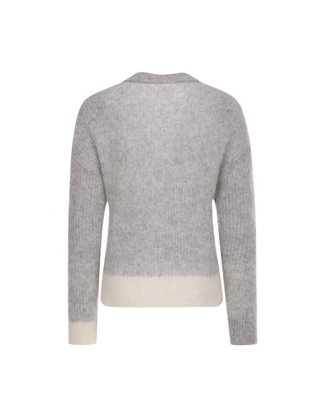 Knitwear manufacturer custom new fall v neck knit long sleeved coat knitted women sweater cardigans