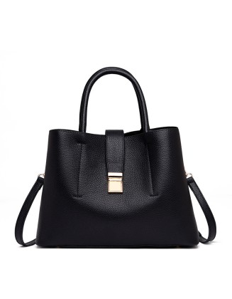 New Arrive Luxury Designer Genuine Cow Leather Tote Bag Personalized Crossbody Bag Black Handbags for Women