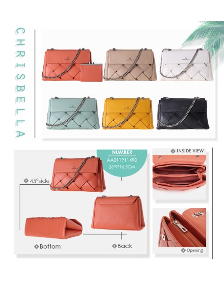New wholesale fashion women PU leather woven handbags elegance sling purse handbag for women ladies