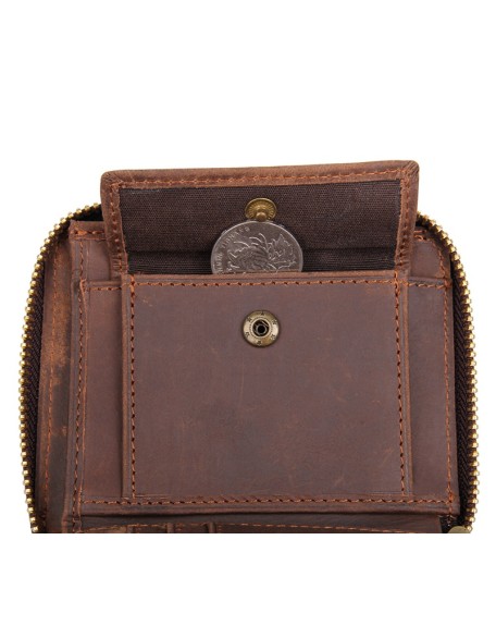 Hot Selling New Style Brand Retro Leather Man's Wallet Crazy Horse Leather Wallet Holder Coin Wallets For Men