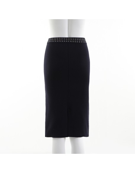 2021modern Women Black Elegant Office Bodycon Pencil Skirt Wrap Skirt for Women Computer Knit Others Pattern Adults Casual