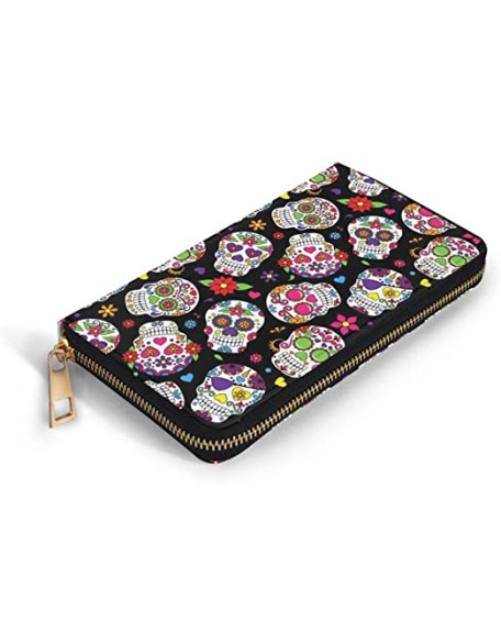 2023 hot sale Vintage Style Custom Printed Oilcloth Long Wallet Women Zipper Coin Purse Clutch