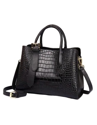 Classical Popular Style Crocodile Pattern Tote Bag High Quality Shoulder Bag Genuine Leather Handbag for Women