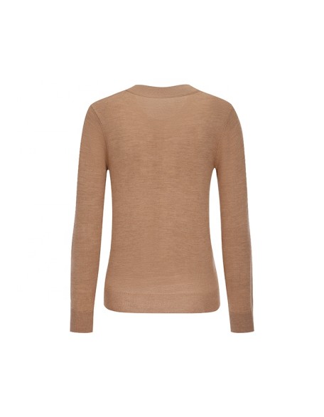 Knitwear manufacturer custom vintage pure color pockets knit jacket cardigan women's sweater