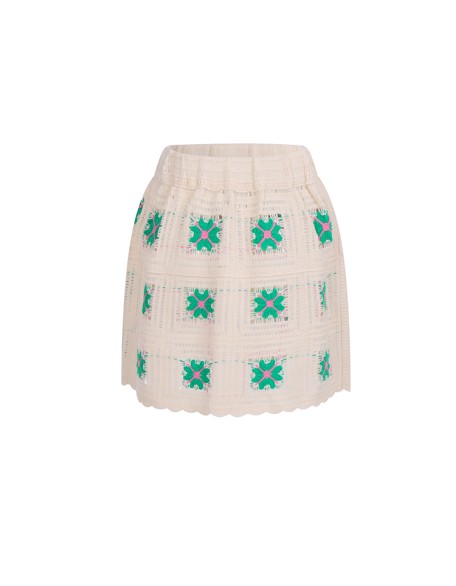 Knitwear manufacturers custom fashion cutout mini skirt crochet women's knit sweater skirt