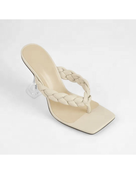 Summer season Slides shoes women's fashion heels MOQ 30 pairs with customer logo printing