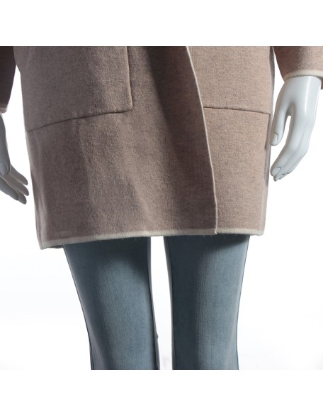 2021 factory custom fashion minimalist color block women's cardigan autumn winter lady long sweater coat