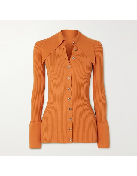 Knitwear manufacturers custom rib elegant casual cardigan women loose sweater for autumn winter knit sweater cardigan women
