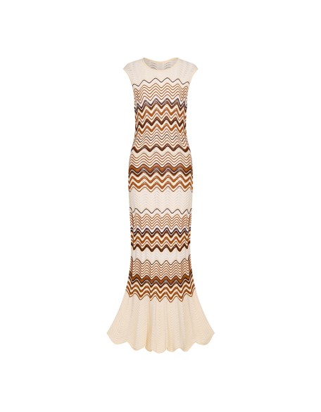 Knitwear manufacturers custom round neck sleeveless fish tail elegant casual women maxi dress summer 2023 knit women's dresses