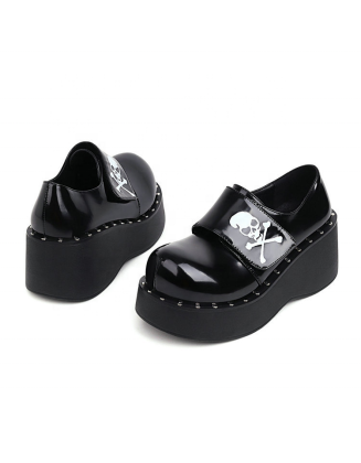 Round toe platform patent flat shoes ladies Mary Jane  boat shoes casual shoes style