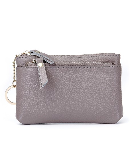 Newest Luxury Women's Small Wallet Ladies Cute Clutch Purse Genuine Leather Card Holder Short Purse with Keychain