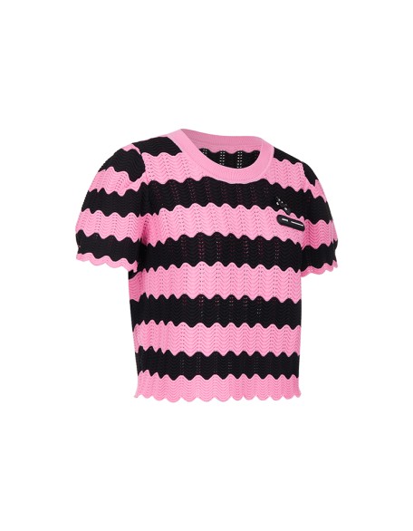 Knitwear manufacturers custom summer loose elegant casual woman knit vintage jacquard color block sweater knit women's sweaters