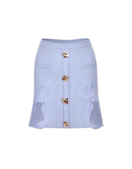 Knitwear manufacturers custom summer high waist mini jacquard rib elegant casual skirts for women stylish knitted women's skirts