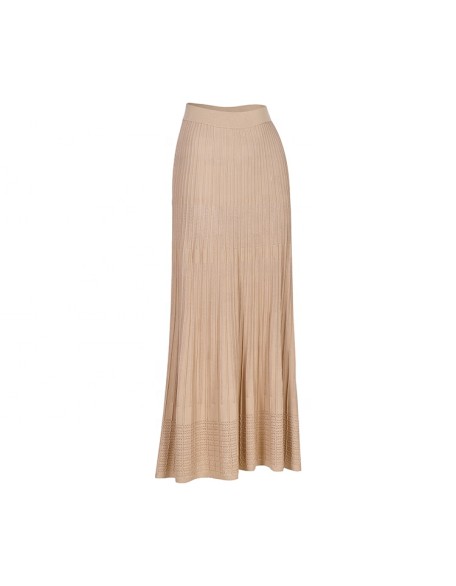 Knitwear manufacturers custom summer high waist elastic ribbed knit women's long skirt