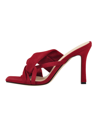 Red suede Material Slides ladies footwear female sandals shoes new fashion style