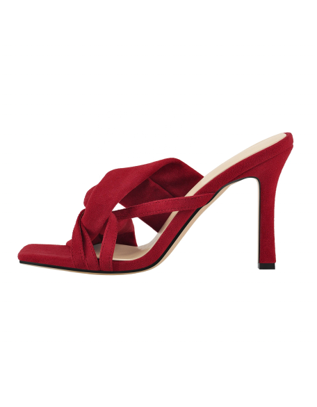 Red suede Material Slides ladies footwear female sandals shoes new fashion style