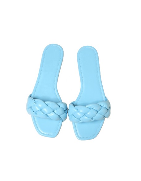 Light weight flat shoes women slip on ladies shoes PU braid upper material rubber out sole