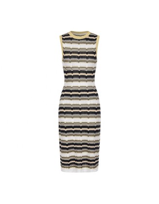 Knitwear manufacturers custom sleeveless elegant dresses summer casual bodycon dress for woman sweater knit women's dresses
