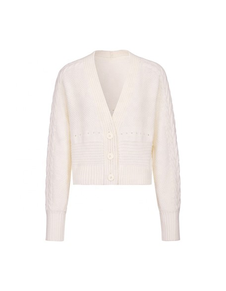 Knitwear manufacturers custom spring 2023 v neck loose casual ladies knitted women's cardigan sweaters coat knit sweater women