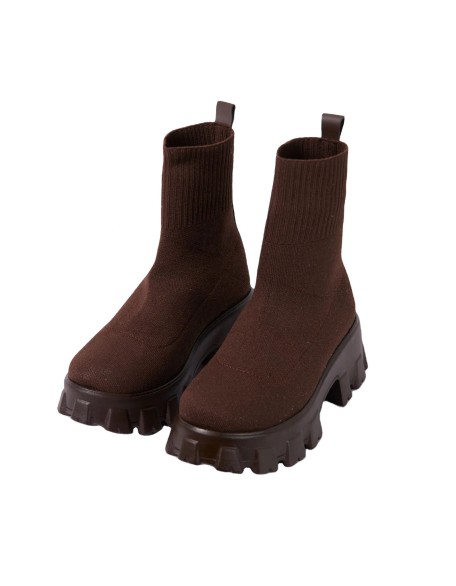 Knitted material socks elastic women's ankle boots shoes wholesaler price in factory