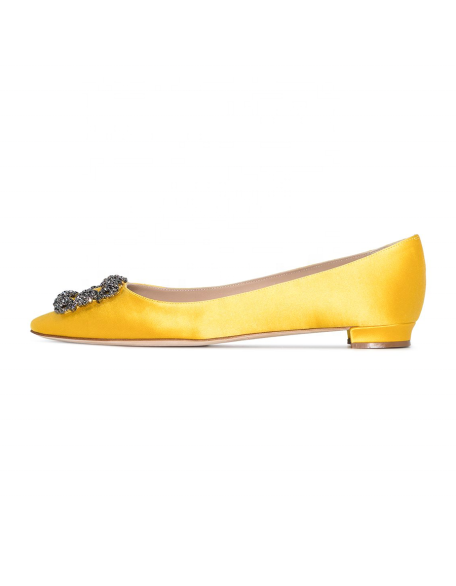 Sparkling ladies office shoes Satin  material women's casual walking flat shoes genuine leather outsole pointy toe soft cushion