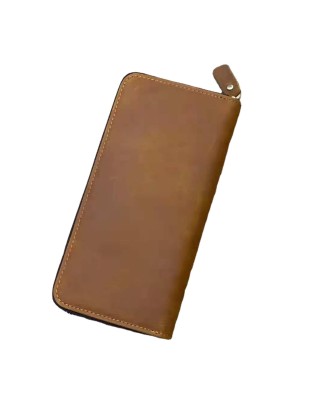 Credit Card Wallet for Men Best Quality Crazy Horse Genuine Leather Coin Purse Zipper Wallets