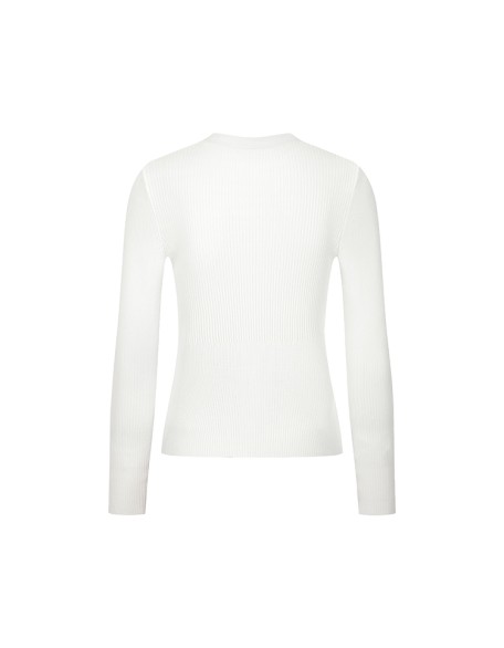 Knitwear manufacturers custom autumn white v neck ribbed elegant casual high quality women cardigan knit sweater cardigan women