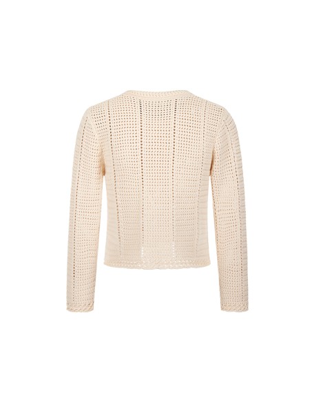 Knitwear manufacturers custom hollowout elegant casual loose knit cotton cardigan women sweater coat knit sweater cardigan women