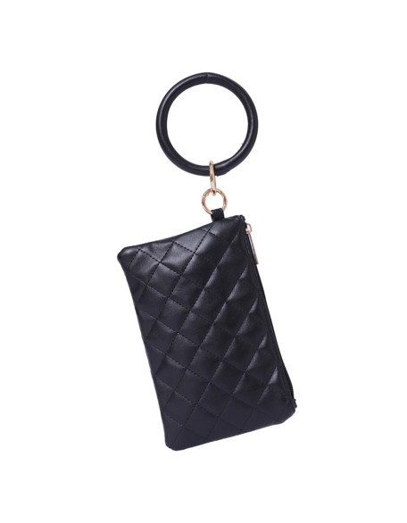 Cappuccino Factory Exclusive Original Check Brief DesignedQuilted Handcuff In stock Wristlet Clutch for Woman Faux leather