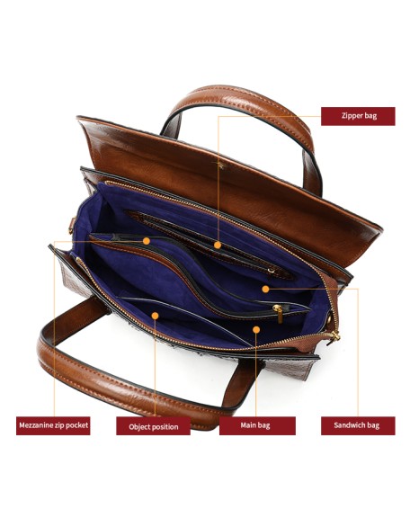 Drop Shopping Fashion Designer Women's Genuine Leather Shoulder Tote Crossbody handbag For Women