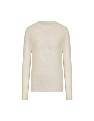 Knitwear manufacturers custom round neck elegant casual wool long-sleeved knit sweater solid color women's tops knit sweaters