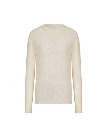 Knitwear manufacturers custom round neck elegant casual wool long-sleeved knit sweater solid color women's tops knit sweaters