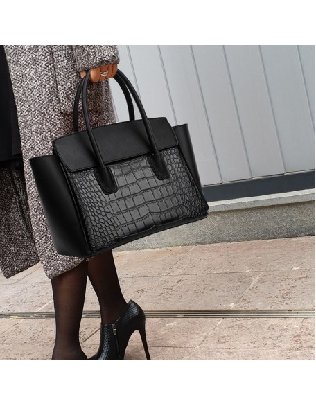 Fashion Women PU leather Handbag Messenger Bag Large Capacity Atmospheric Shoulder Handbag PU Leather Tote Handbag