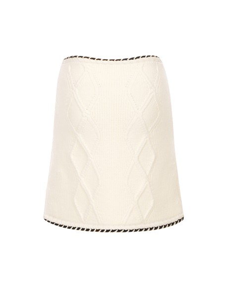 Knitwear manufacturers custom fall beige high waist single breasted casual mini skirts for women knit skirt