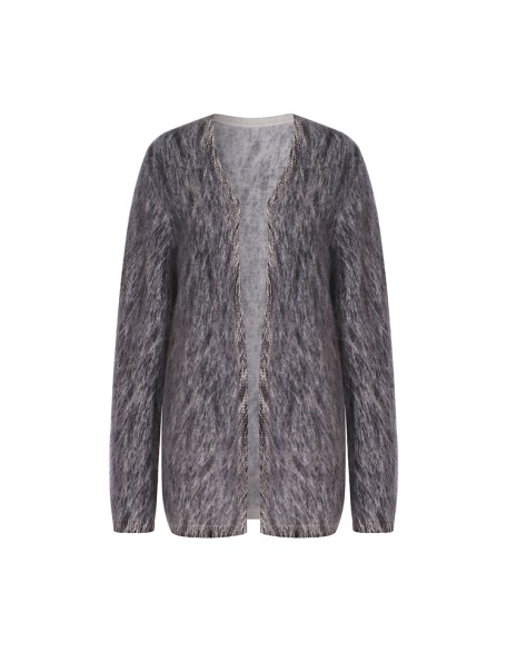 Knitwear manufacturers custom winter v neck loose luxury casual cashmere long cardigan woman 2023 knit sweater cardigan women