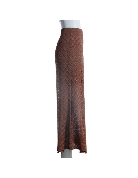Custom summer beach wear knitted hollow sexy women's dress Maxi knit long skirt woman