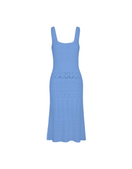 Knitwear manufacturers custom summer sleeveless hollow out lady elegant casual long sweater bodycon dresses knit dresses women