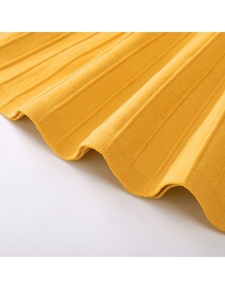 Knitwear manufacturers custom orange sleeveless elegant casual fishtail dresses women sexy formal sweater knit women's dresses