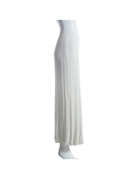 Spring 2021 hot selling high waisted white striped pleated women's knit skirt