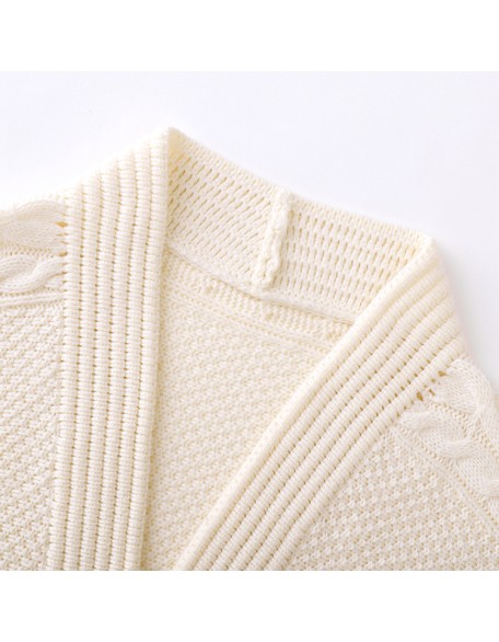 Knitwear manufacturers custom v neck long sleeve loose elegant casual women cardigans light weight knit sweater cardigan women