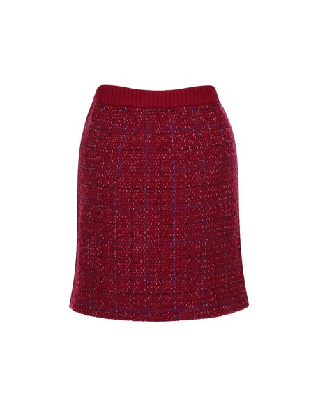 Knitwear manufacturers custom spring 2023 red sexy fashion casual mini wool blend skirts for women vintage knitted womens skirts
