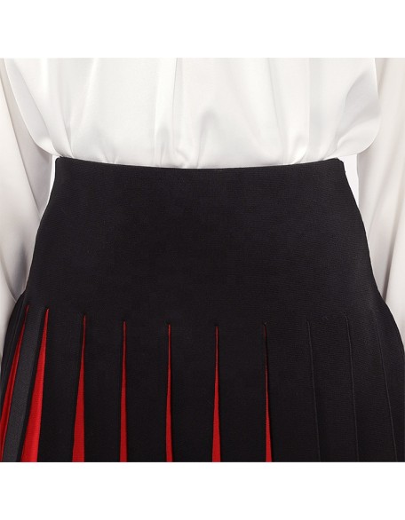 Knitwear manufacturers custom Summer  fashion knit pleated skirt high waist Elastic sexy women's skirts