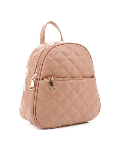 New Women Vegan Leather Shoulder Bag Multi-Function Small Backpack Girls Quilted School Backpack