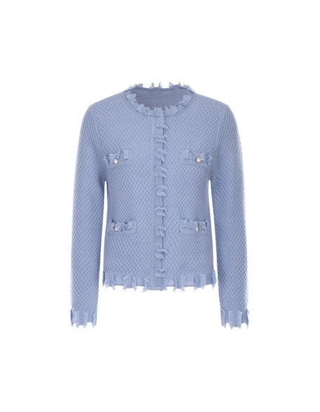 Knitwear manufacturers custom spring 2023 casual wool female sweater knitted cardigan for women knit sweater cardigan women