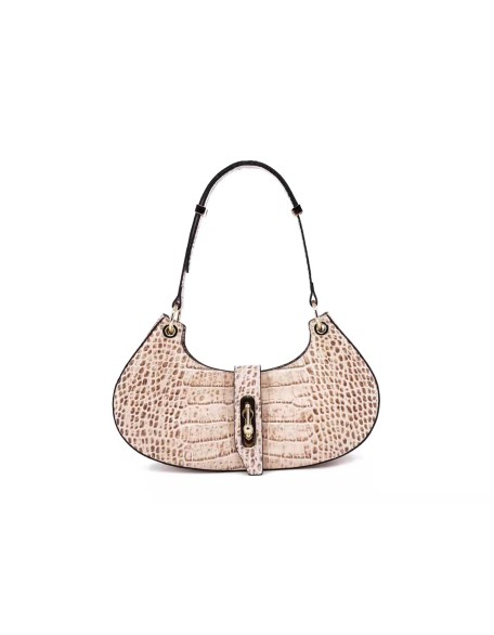 Factory Direct Sale Better Price Cowhide leather Crocodile Pattern Bag Half Moon Handbag